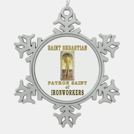 聖者セバスチャン スノーフレークピューターオーナメント (正面)