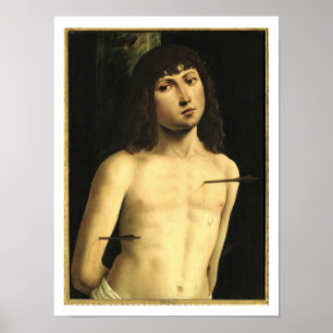 聖者セバスチャン、c.1490s (パネルのテンペラ) ポスター