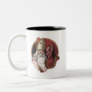 聖者ニコラスおよびKrampus ツートーンマグカップ