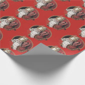 聖者ニコラスおよびKrampus ラッピングペーパー (角)