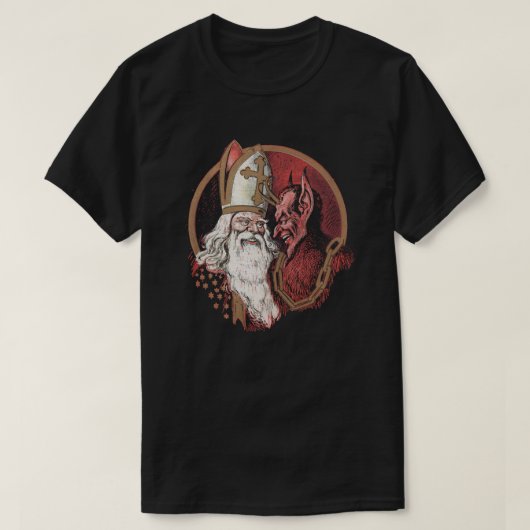 聖者ニコラスおよびKrampus Tシャツ (デザイン正面)