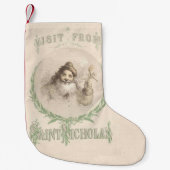 聖者ニコラスからの訪問 スモールクリスマスストッキング (正面)