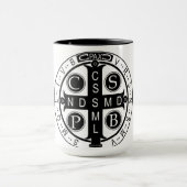 聖者ベネディクトメダル15オンスのマグ マグカップ (中央)