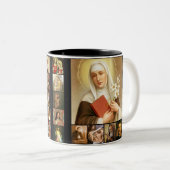 聖者、神聖なイメージ、イエス・キリスト、メリー、セントジョーゼフ ツートーンマグカップ (正面右)