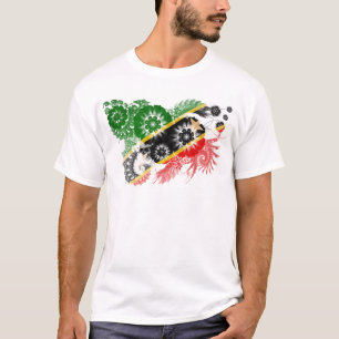 聖者Kittsネビスは印を付けます Tシャツ