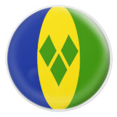 聖者St.ヴィンチェンツォおよびグレナディンの旗 セラミックノブ (正面)