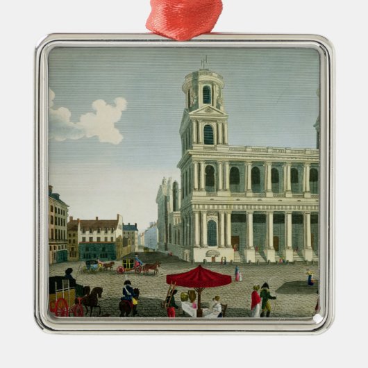 聖者Sulpiceの教会の眺め メタルオーナメント (正面)