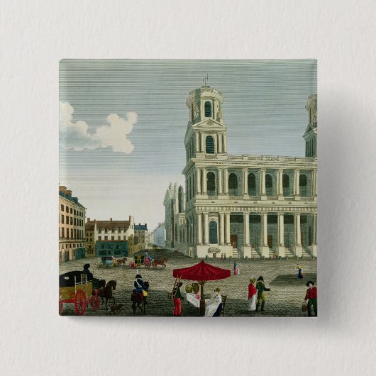 聖者Sulpiceの教会の眺め 缶バッジ (正面)