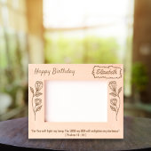 聖聖書聖句誕生日植物学エレガントフローラ レーザー彫刻フレーム