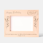 聖聖書聖句誕生日植物学エレガントフローラ レーザー彫刻フレーム (正面)