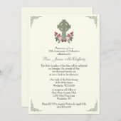 聖職就任記念 ケルト十字 ローズ 招待状 (正面/裏面)