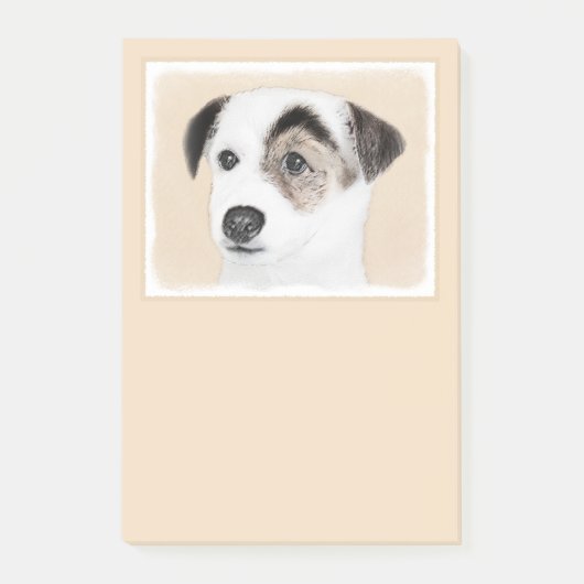 聖職者のジャックラッセルテリアの絵画-犬の芸術 ポストイット (正面)
