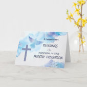 聖職者の叙勲記念日恵み紫 カード (黄色い花)