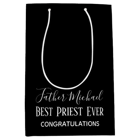 聖職者の聖職者のギフト – シンプルパーソナライズされた ミディアムペーパーバッグ (正面)