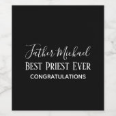 聖職者の聖職者のギフト – シンプルパーソナライズされた ワインラベル (シングルラベル)