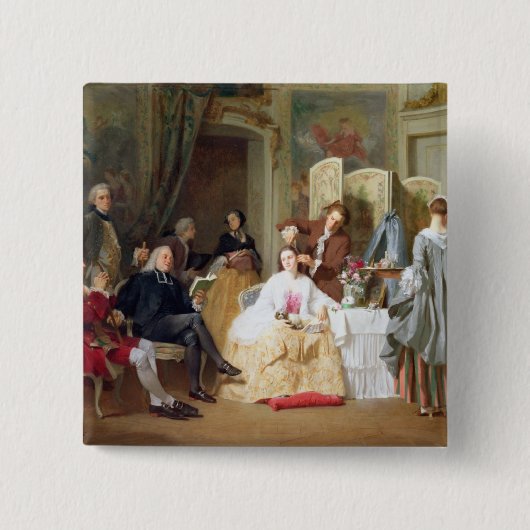 聖職者のPrevostの読書「Manon Lescaut」、1856年 缶バッジ (正面)
