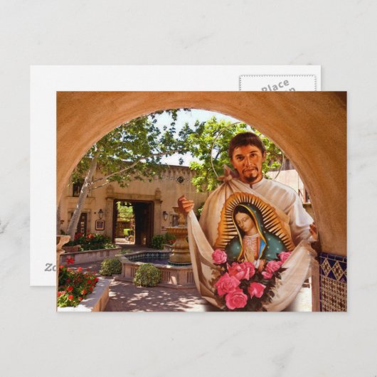 聖職者フアン・ディエゴと我々のグアダルーペの女性 ポストカード (正面/裏面)