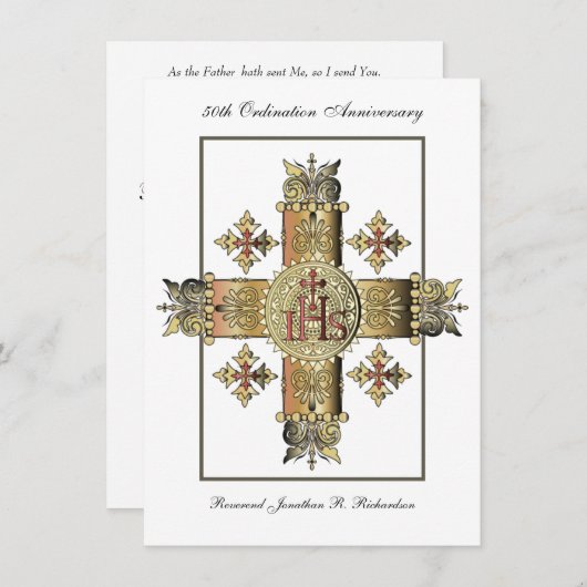聖職者戒壇記念日ゴールデンジュビリー50日 招待状 (正面/裏面)