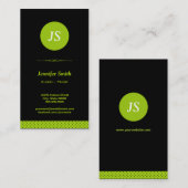 聖職者/司祭 – スタイリッシュ Apple Green 名刺 (正面/裏面)