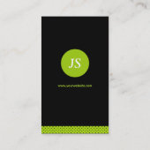 聖職者/司祭 – スタイリッシュ Apple Green 名刺 (裏面)