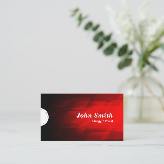 聖職者/司祭 – モダン暗赤色 名刺 (スタンド正面)