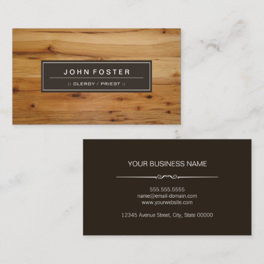 聖職者/司祭 – 縁ど木粒 名刺 (正面/裏面)