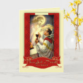 聖職記念日の司祭の聖職授与式イエス・キリスト カード (黄色い花)