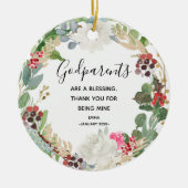 聖花の神パーソナライズされた父母の聖降誕祭 セラミックオーナメント (正面)