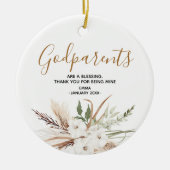 聖花神パーソナライズされた父母クリスマス セラミックオーナメント (正面)