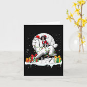 聖誕節的聖誕老人英格蘭史賓格犬騎羊 カード (黄色い花)