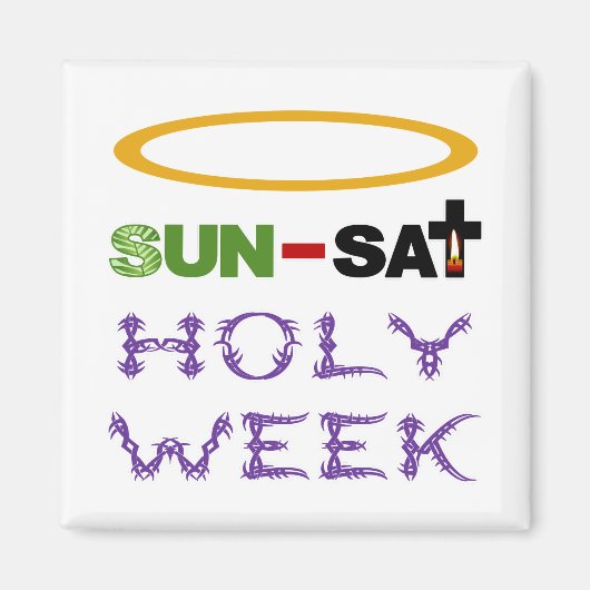 聖週間(パームサンデーから聖なる木曜日) マグネット (正面)
