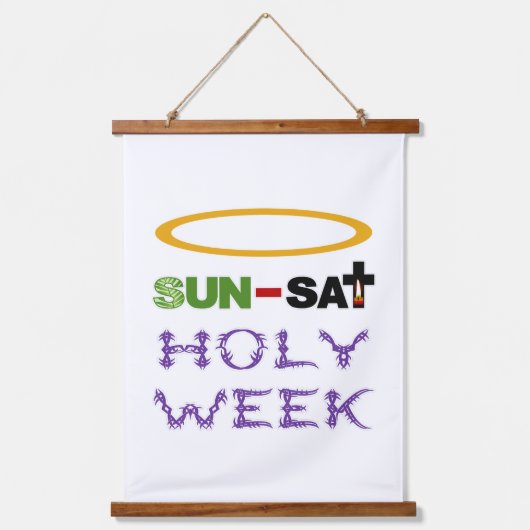 聖週間（パームサンデーから聖なる木曜日） 吊り下げ型タペストリー (正面)