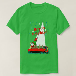聖降おもしろい誕祭帆船の船乗り Tシャツ