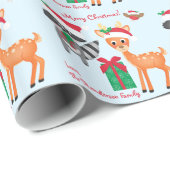 聖降パーソナライズされた誕祭の森の動物たち ラッピングペーパー (ロールコーナー)