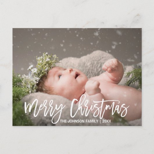 聖降パーソナライズされた誕祭祝い|写真の追加 シーズンポストカード (正面)