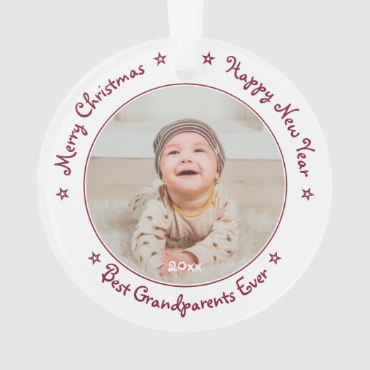 聖降誕最高の日のおじいちゃんのおばあさん オーナメント (裏面)