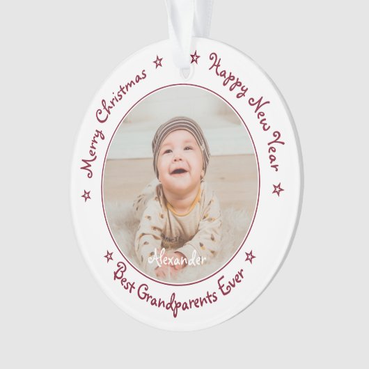 聖降誕最高の日のおじいちゃんのおばあさん オーナメント (正面)