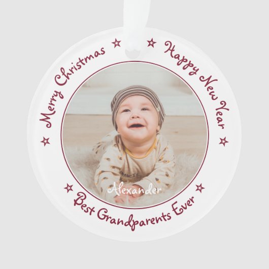 聖降誕最高の日のおじいちゃんのおばあさん オーナメント (正面)