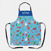 聖降誕祭おめでとう！2021クリスマス雪 エプロン (正面)