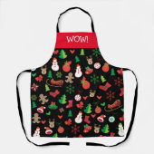 聖降誕祭おめでとう！2021クリスマス雪 エプロン (正面)