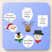 聖降誕祭おもしろいお目出とうございます コースター (正面)