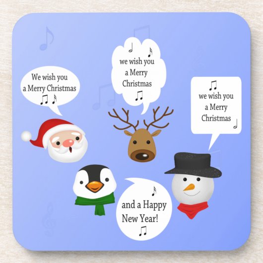 聖降誕祭おもしろいお目出とうございます コースター (正面)