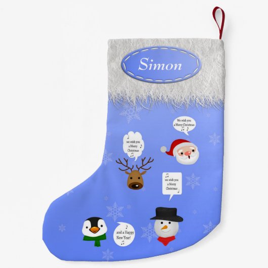 聖降誕祭おもしろいお目出とうございます スモールクリスマスストッキング (裏面)