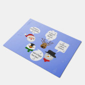 聖降誕祭おもしろいお目出とうございます ドアマット (アングル)