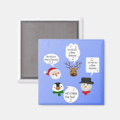 聖降誕祭おもしろいお目出とうございます マグネット (正面/裏面)