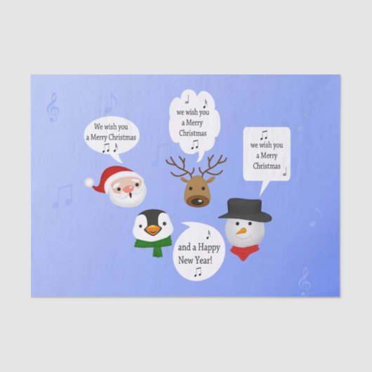 聖降誕祭おもしろいお目出とうございます 薄葉紙 (正面)