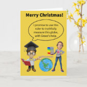 聖降誕祭おもしろいお目出度う カード (黄色い花)