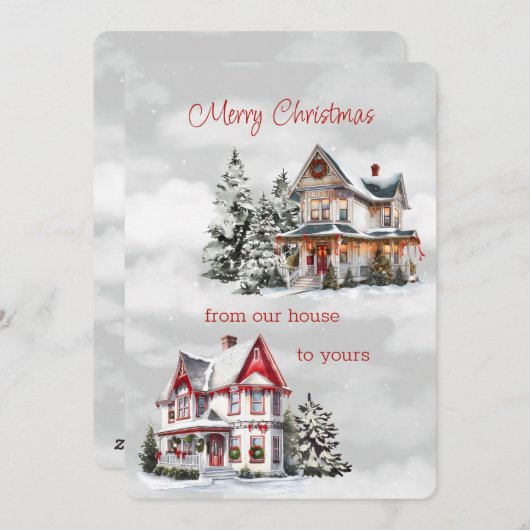 聖降誕祭お前の家へビクトリアン シーズンカード (正面/裏面)
