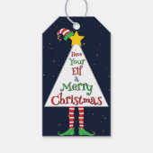 聖降誕祭お小妖精や小人を楽しませなさい ギフトタグ (正面)