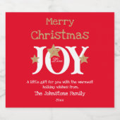 聖降誕祭お目出し赤クールちゃん スパークリングワインラベル (シングルラベル)